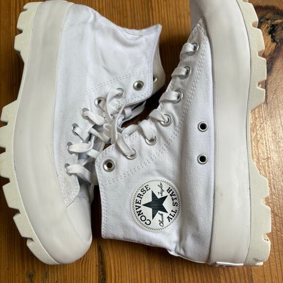 Converse All Star Chuck Taylor white lugged sole sneaker SIZE 8 - Picture 4 of 7
